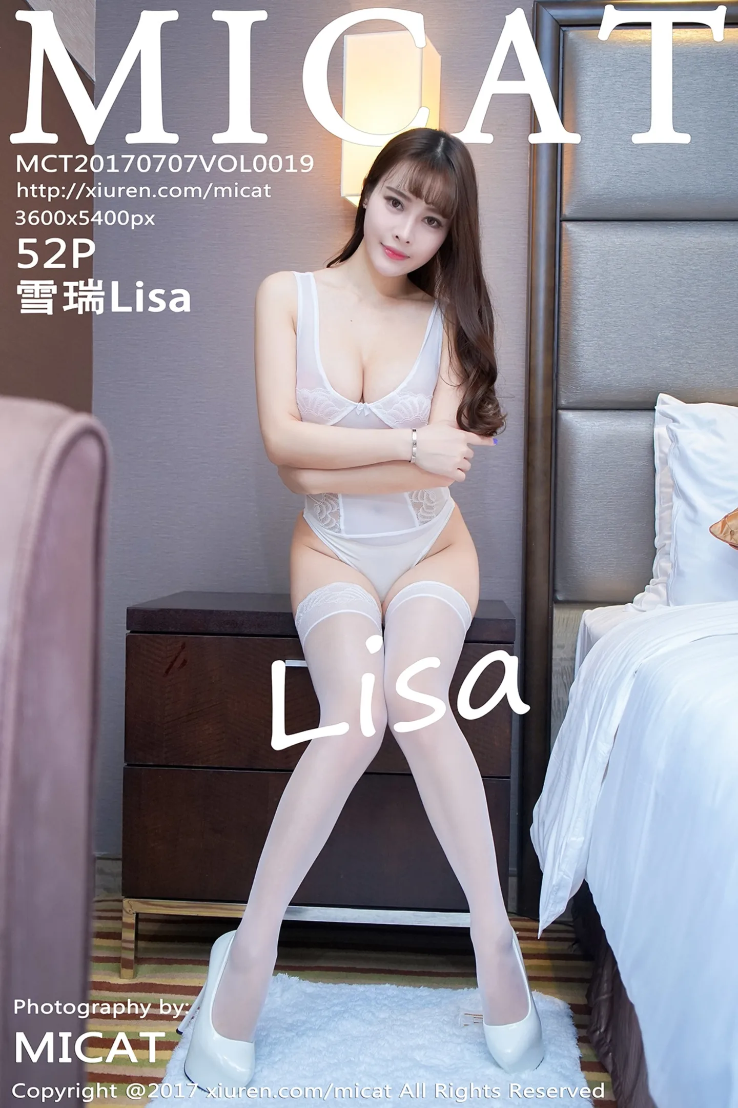[MICAT猫萌榜]Vol.019_嫩模雪瑞Lisa白色高叉连体内衣吊带白丝袜火辣诱惑写真52P-秀人网 - XiuRen.Pro